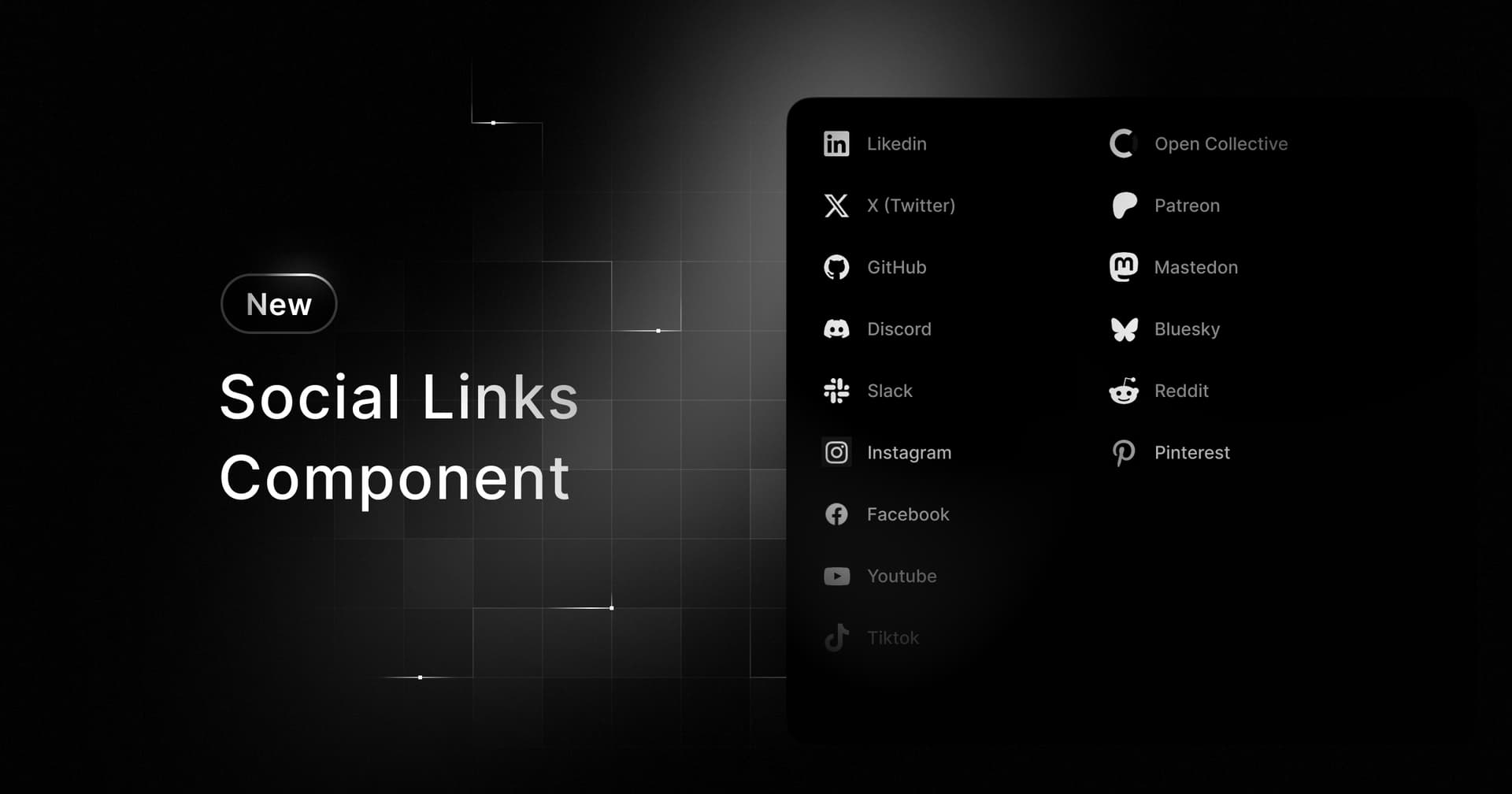 New Social Links Component